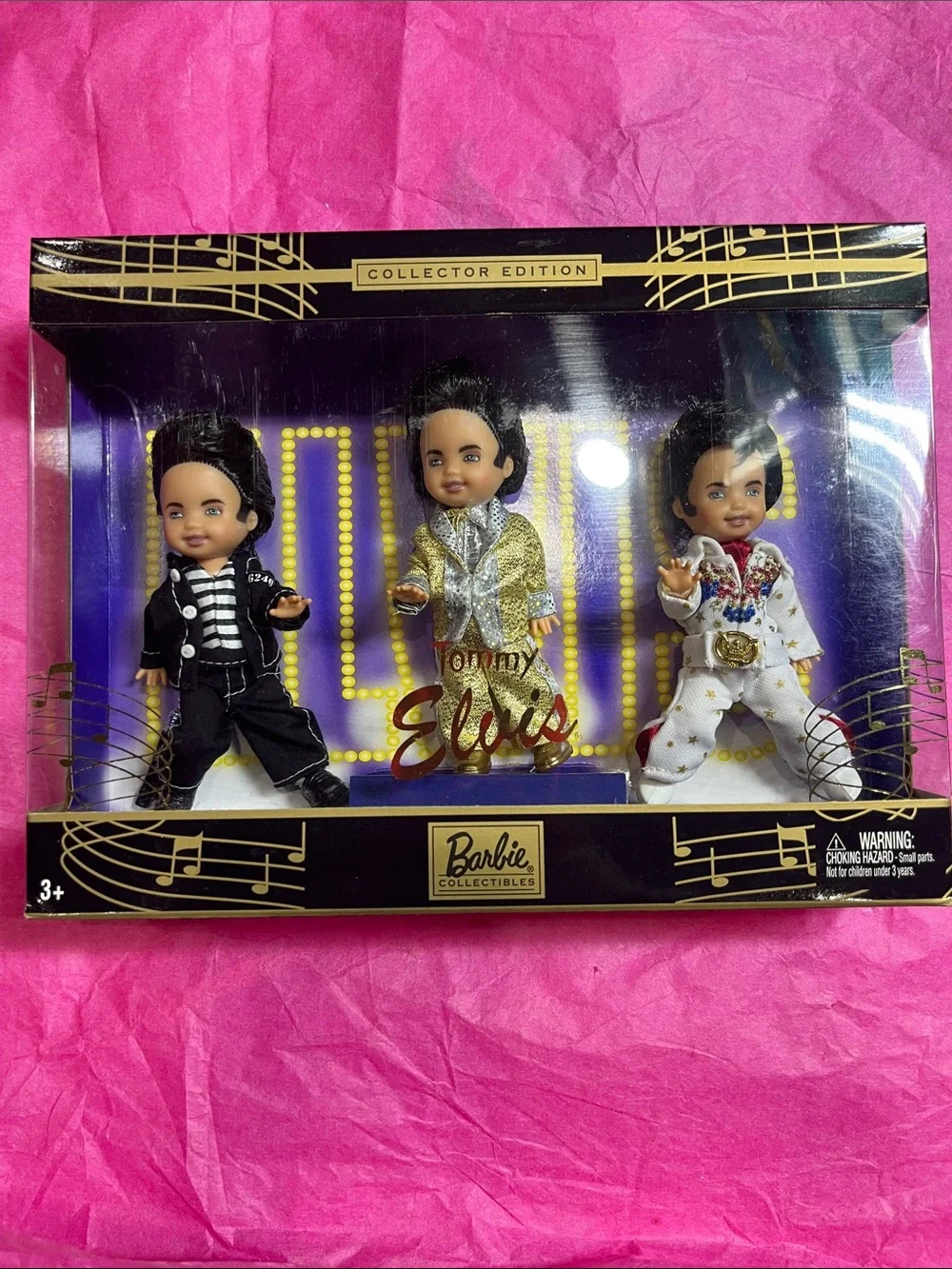 Mattel Barbie Collectibles Tommy Elvis 3-Piece Doll Set - Gold, White, Black